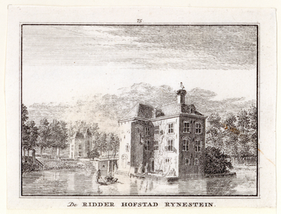 1007313 Gezicht op het kasteel Rijnestein aan de Jutphasewetering bij Jutphaas uit het zuidoosten. Het gebouw met de ...